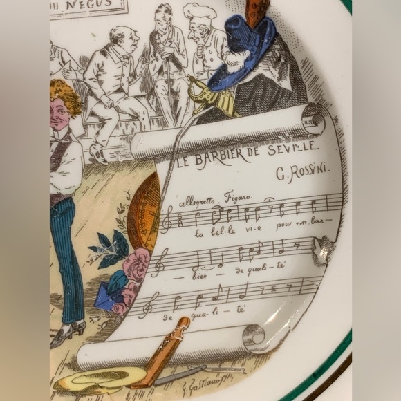 VTG Collectible Porcelain Le Barbier de Seville Opera Plate PV G. Rossini - Picture 5 of 9